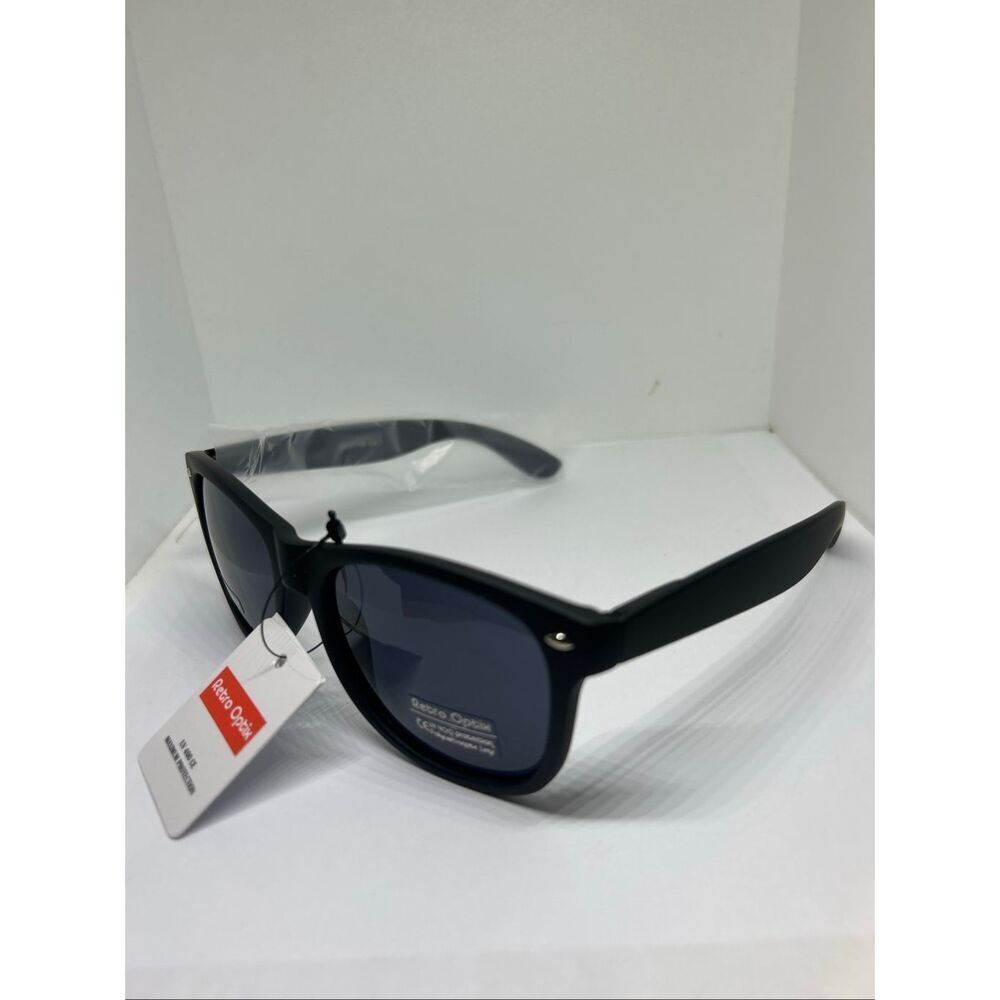 Retro Optix Black Flex Fit Sunglasses UV400 Soft Frame Lightweight Comfort